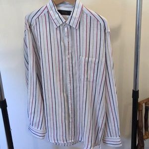 multicolored striped dress shirt- tasso elba